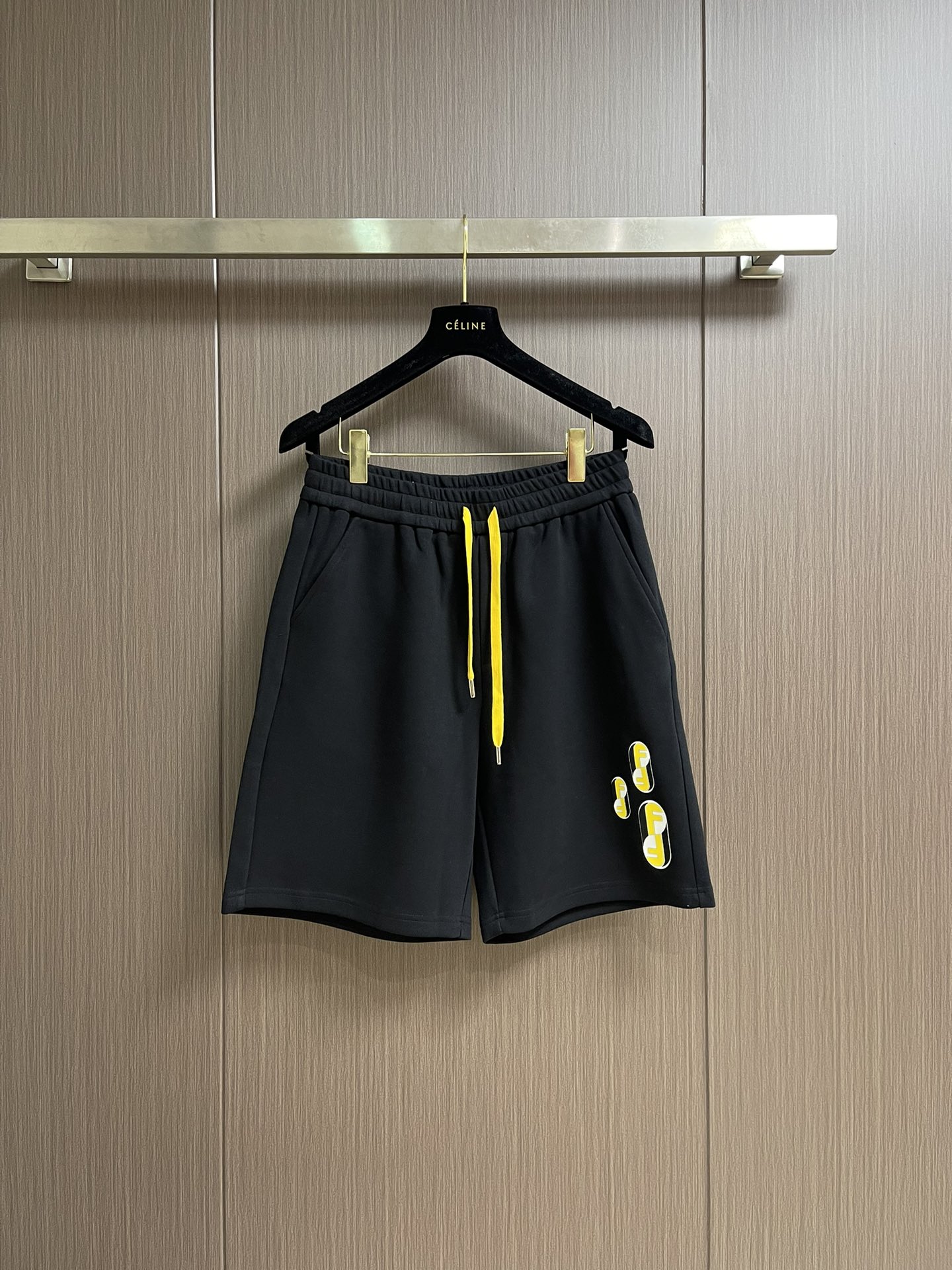 Fendi Double F Bermuda Shorts: Custom Fabric, 380g, Double F-Print Marks, Sports Fashion, Size M-3XL