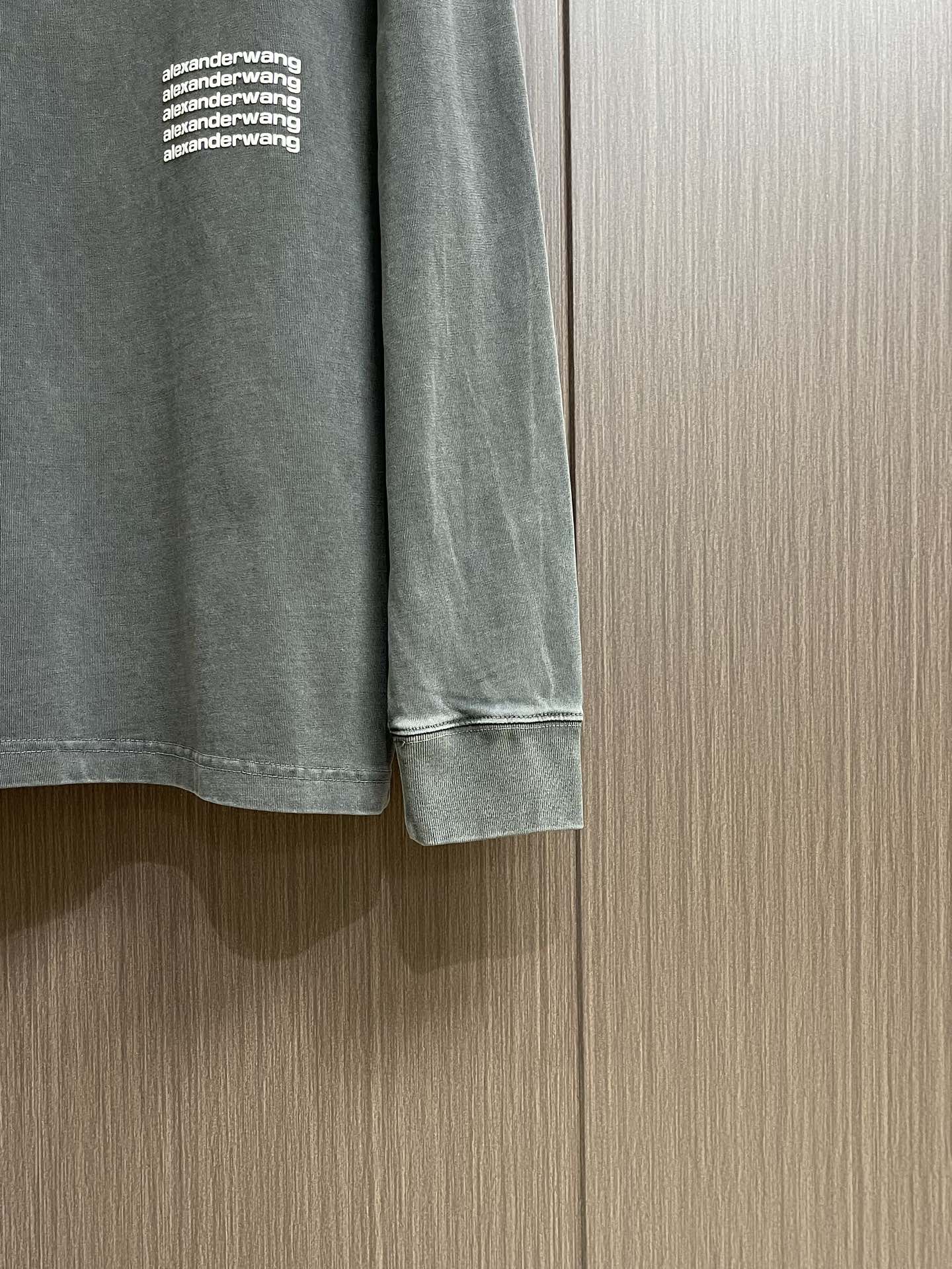 Alexander Wang 2025ss早秋新款圆领打底长袖T恤 经典标语发泡工艺 面料定制定染重工炒