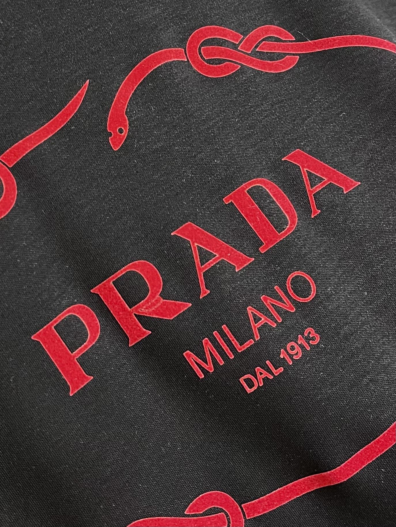 PRADA 2025SS秋季新款棉质长袖 T 恤，以当季色调传递典雅韵味，成就日常搭配佳选。印花含蓄标注