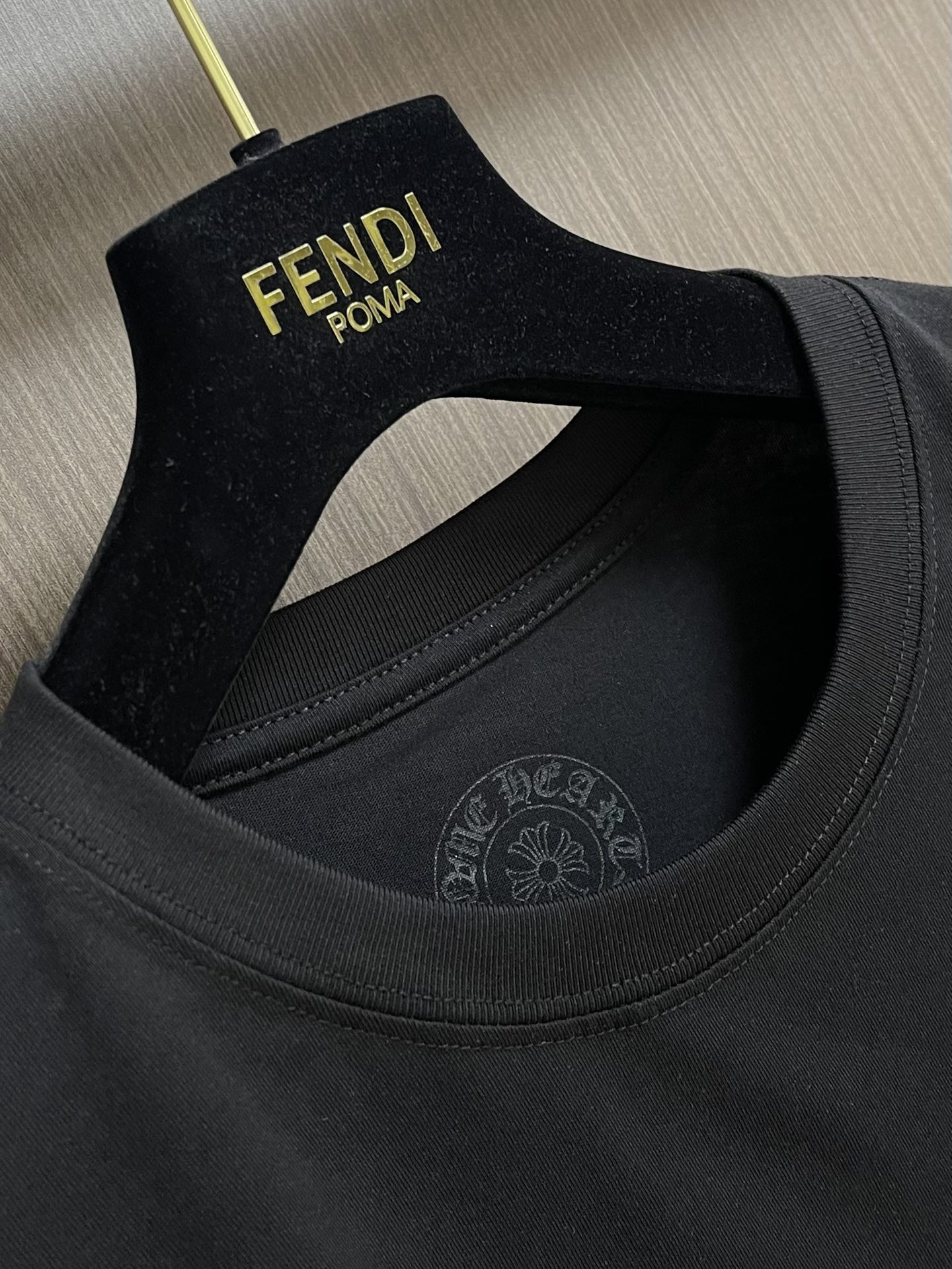 Come hearts CH 克罗心涂鸦字母限定梵文印花长袖T恤，领口袖口高克重螺纹，面料定织定染280