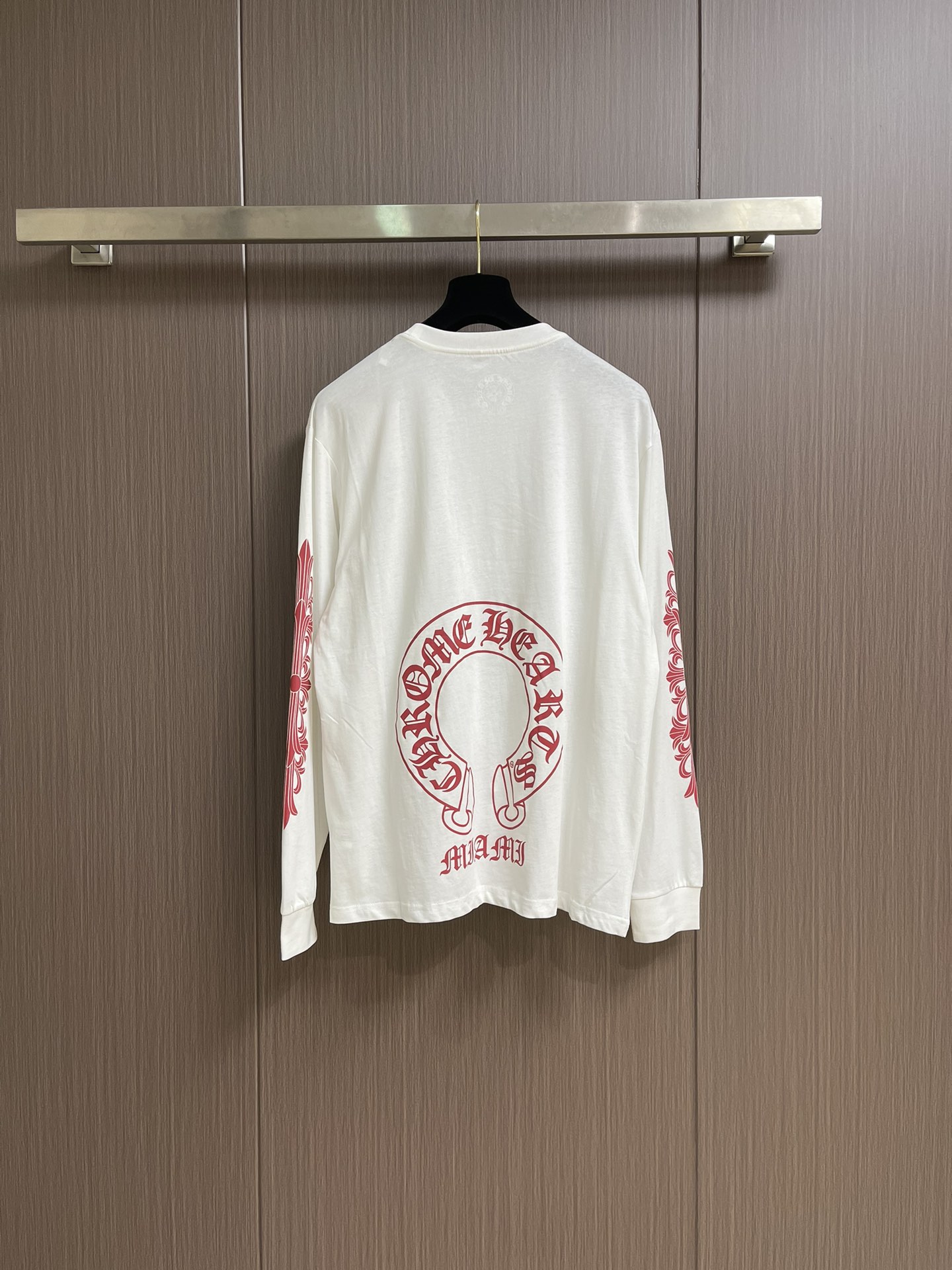 Come hearts CH 克罗心涂鸦字母限定梵文印花长袖T恤，领口袖口高克重螺纹，面料定织定染280