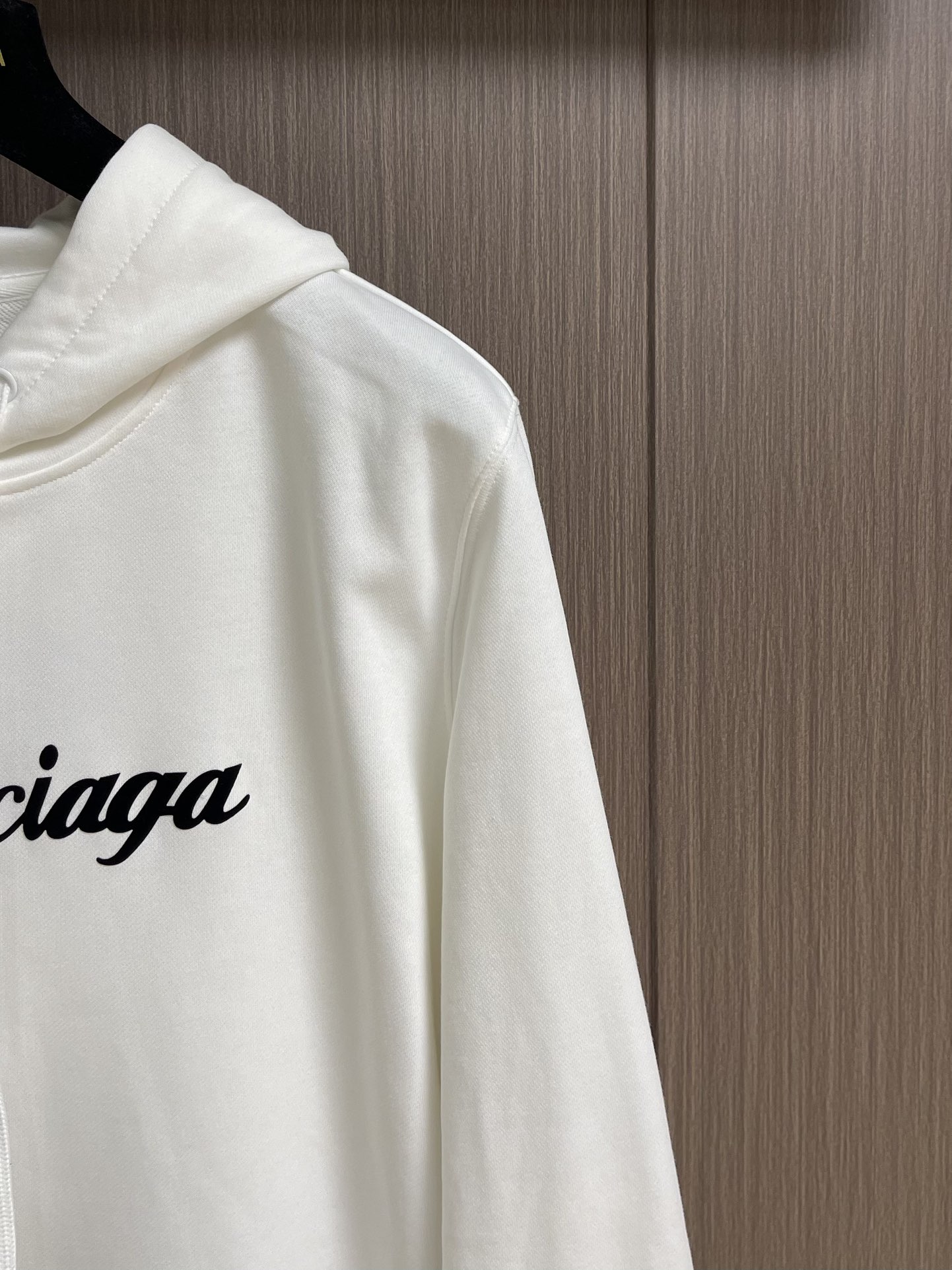 balenciaga 印花连帽卫衣，配置了高支数翻绒面料面料，卫衣面料高达430克，份量感十足，高密度的