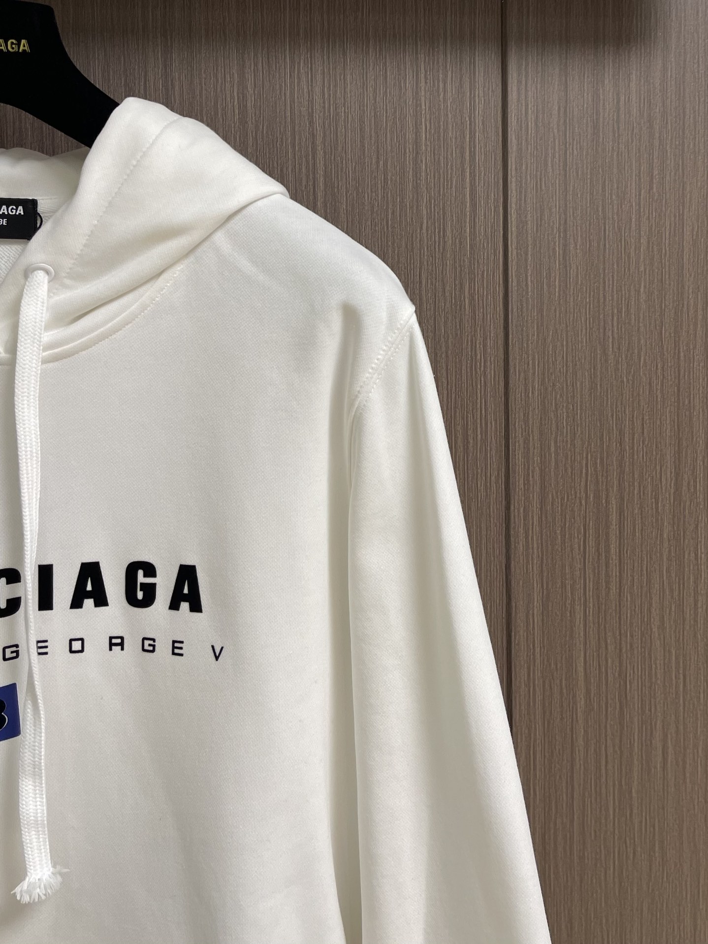 balenciaga logo标识印花连帽卫衣，配置了高支数翻绒面料面料，卫衣面料高达430克，份量感十