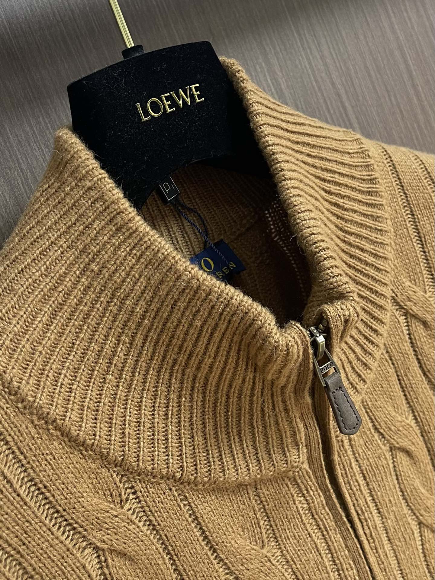 RAlP🆕H LAUREN 拉夫半拉链纯色小马刺绣logo麻花针织毛衣，复古学院风 手感舒适度满分 承包