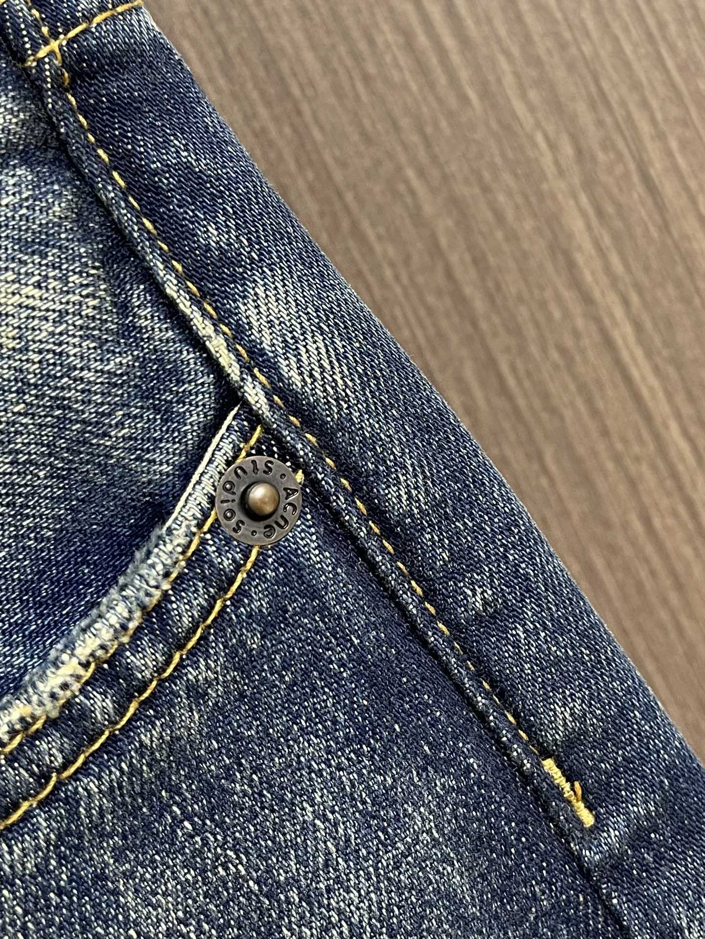 Acne Studios 2025SS新款重工洗水割破做旧做脏猫须磨旧牛仔裤，直接把韩系松弛感焊在身上，