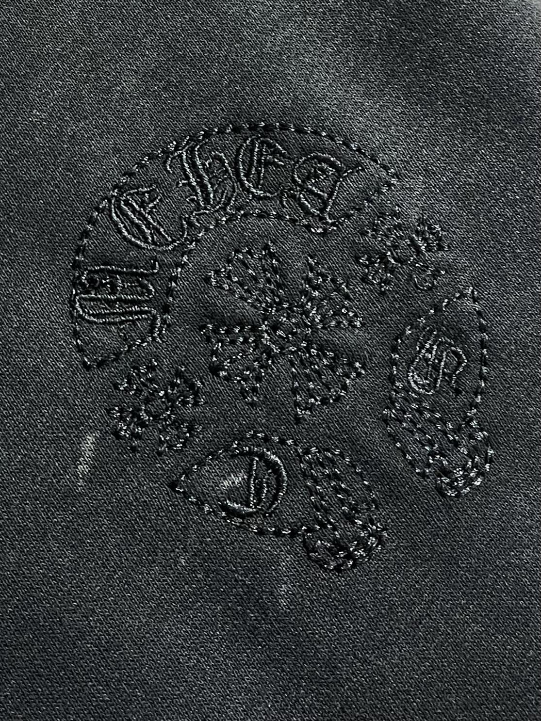 Chrome Hearts CH 克罗心 2025SS美式酸洗做旧激光烧花贴布绣情侣休闲连帽卫衣，定制面