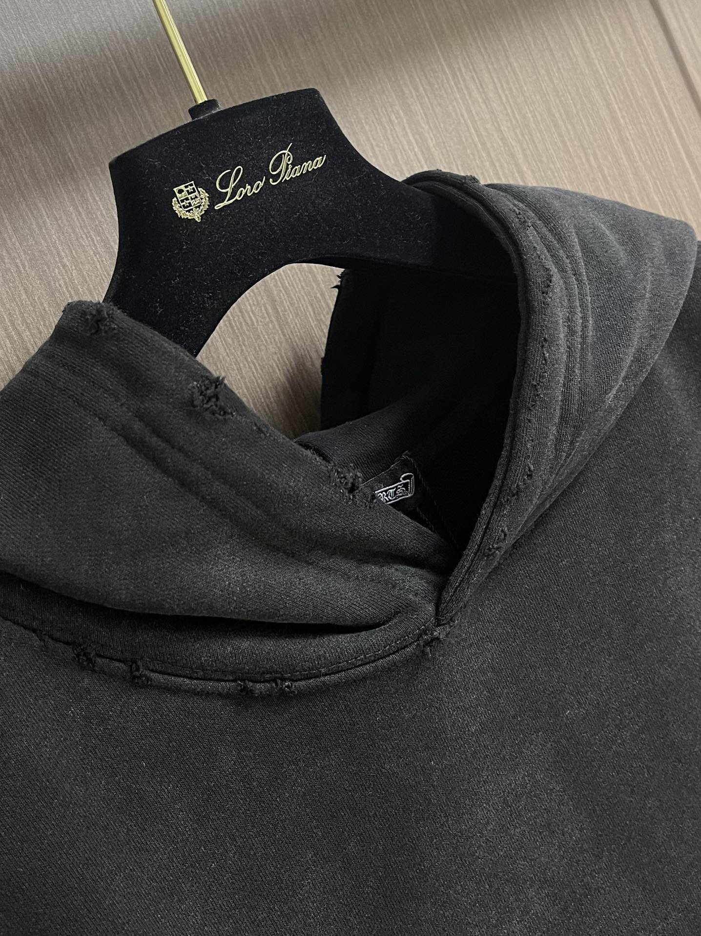 Chrome Hearts CH 克罗心 2025SS美式酸洗做旧激光烧花贴布绣情侣休闲连帽卫衣，定制面