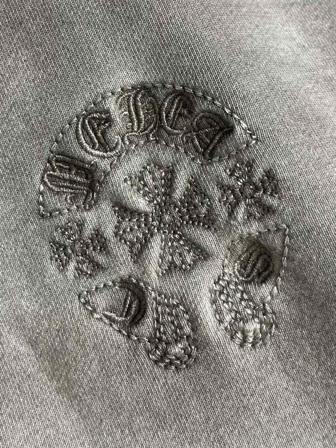 Chrome Hearts CH 克罗心 2025SS美式酸洗做旧激光烧花贴布绣情侣休闲连帽卫衣，定制面