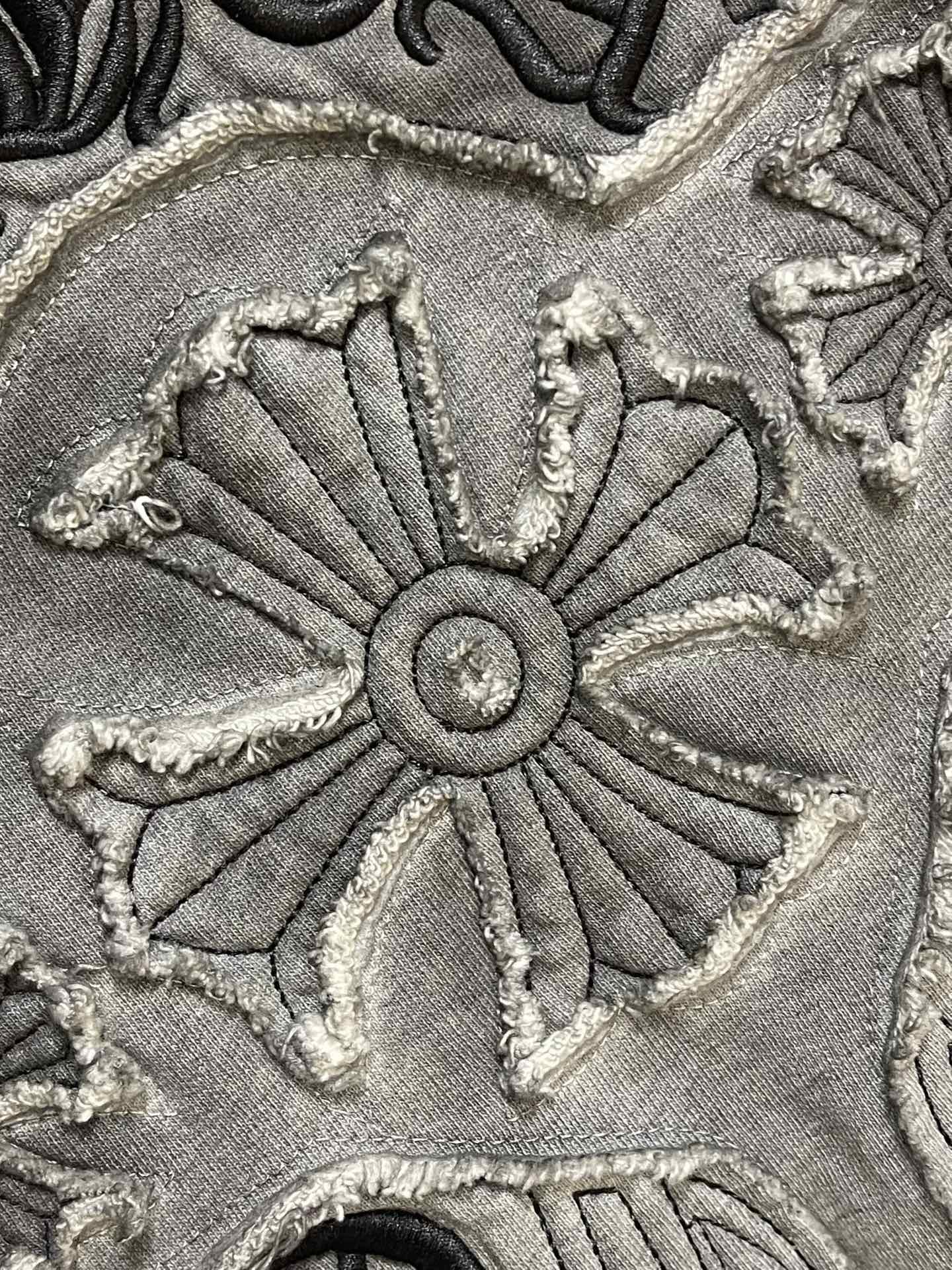 Chrome Hearts CH 克罗心 2025SS美式酸洗做旧激光烧花贴布绣情侣休闲连帽卫衣，定制面