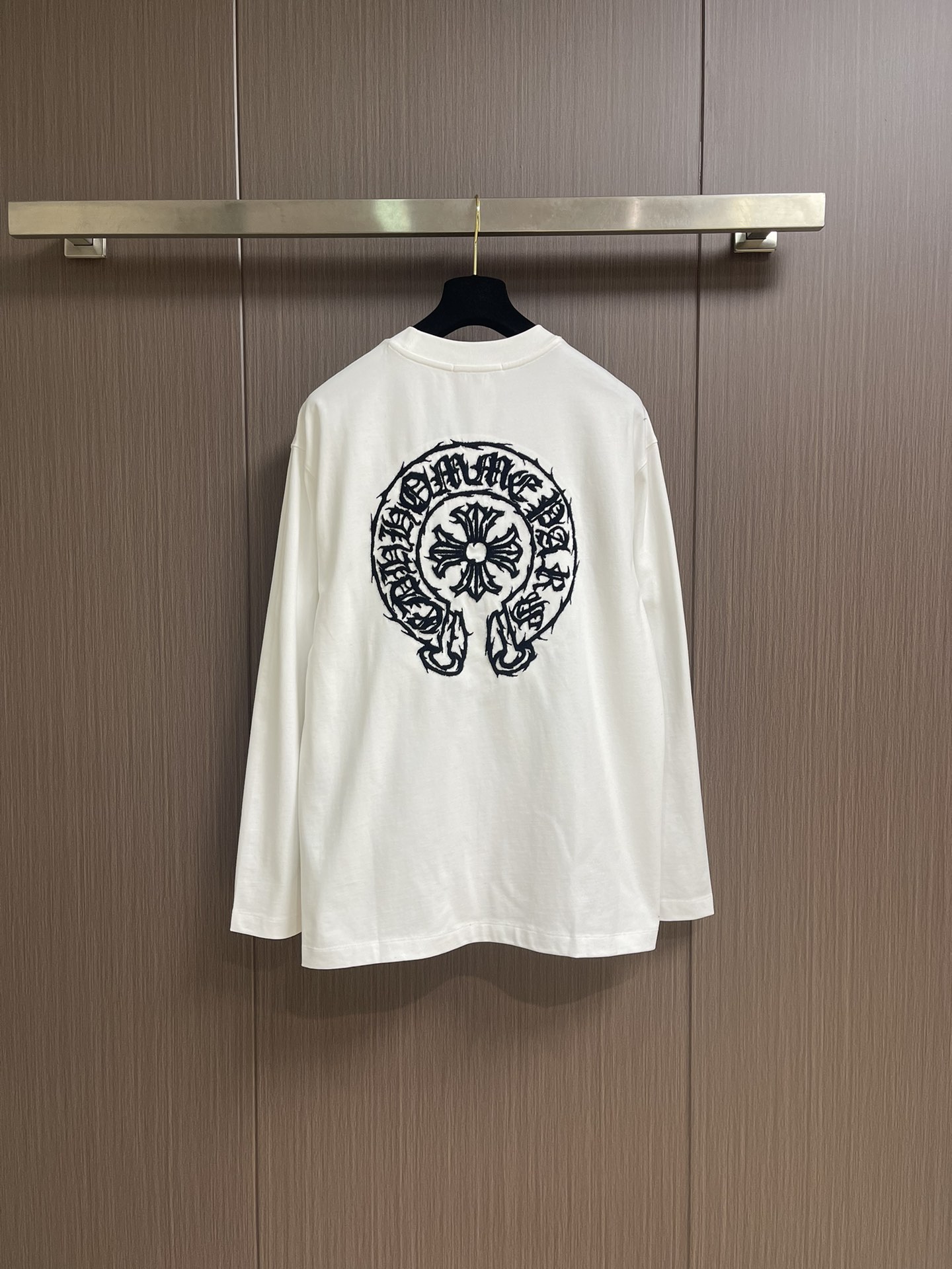 CH 克罗心新款刺绣长袖T恤，重磅420克双纱面料 整衣洗水两遍 重磅面料 领口采用冰感索罗娜 宽松版型