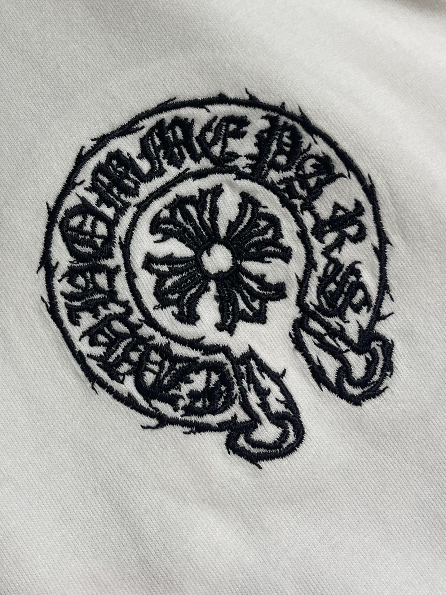 CH 克罗心新款刺绣长袖T恤，重磅420克双纱面料 整衣洗水两遍 重磅面料 领口采用冰感索罗娜 宽松版型