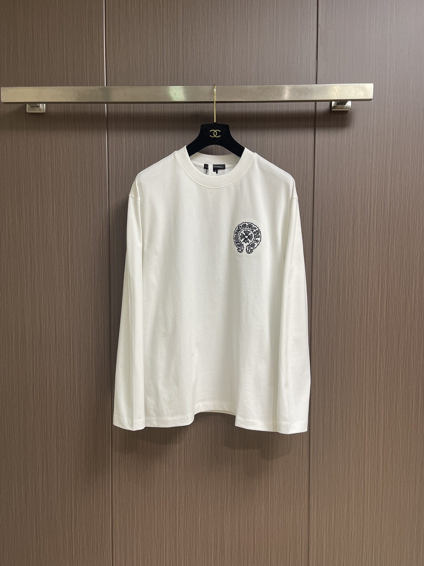 CH 克罗心新款刺绣长袖T恤，重磅420克双纱面料 整衣洗水两遍 重磅面料 领口采用冰感索罗娜 宽松版型