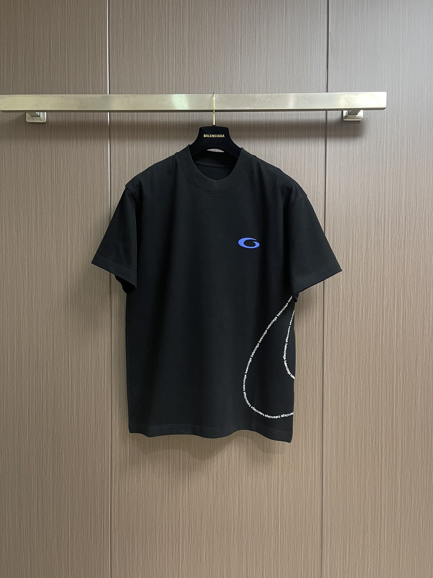 BALENCIAGA 印花logo标识短袖T恤，定织面料工艺洗水处理 高克重300克面料 质感十足 布面