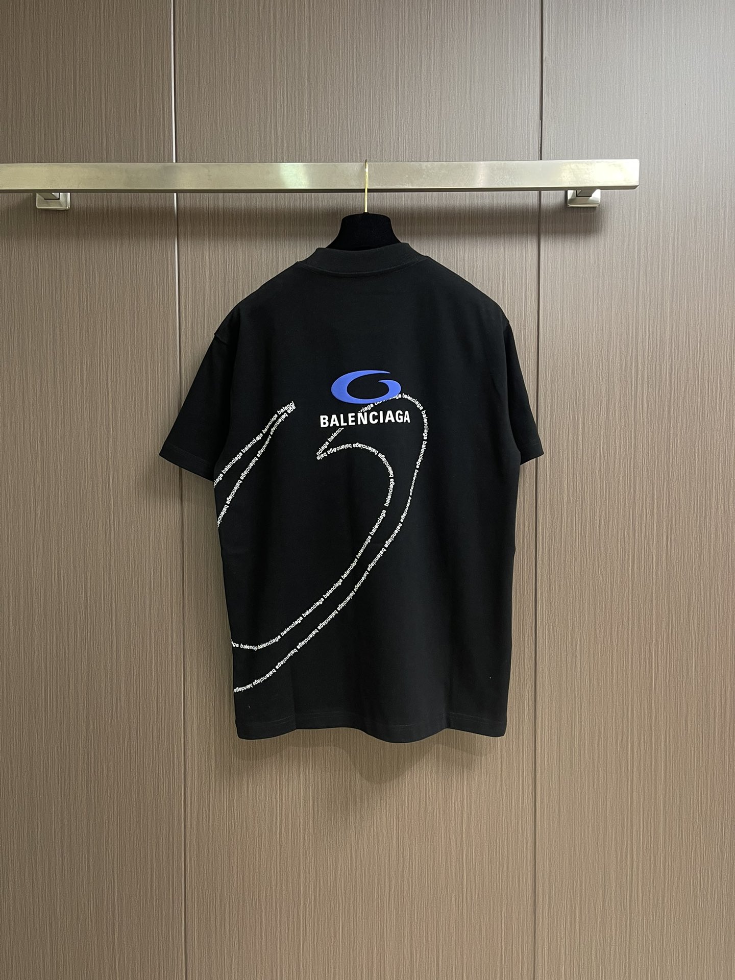 BALENCIAGA 印花logo标识短袖T恤，定织面料工艺洗水处理 高克重300克面料 质感十足 布面