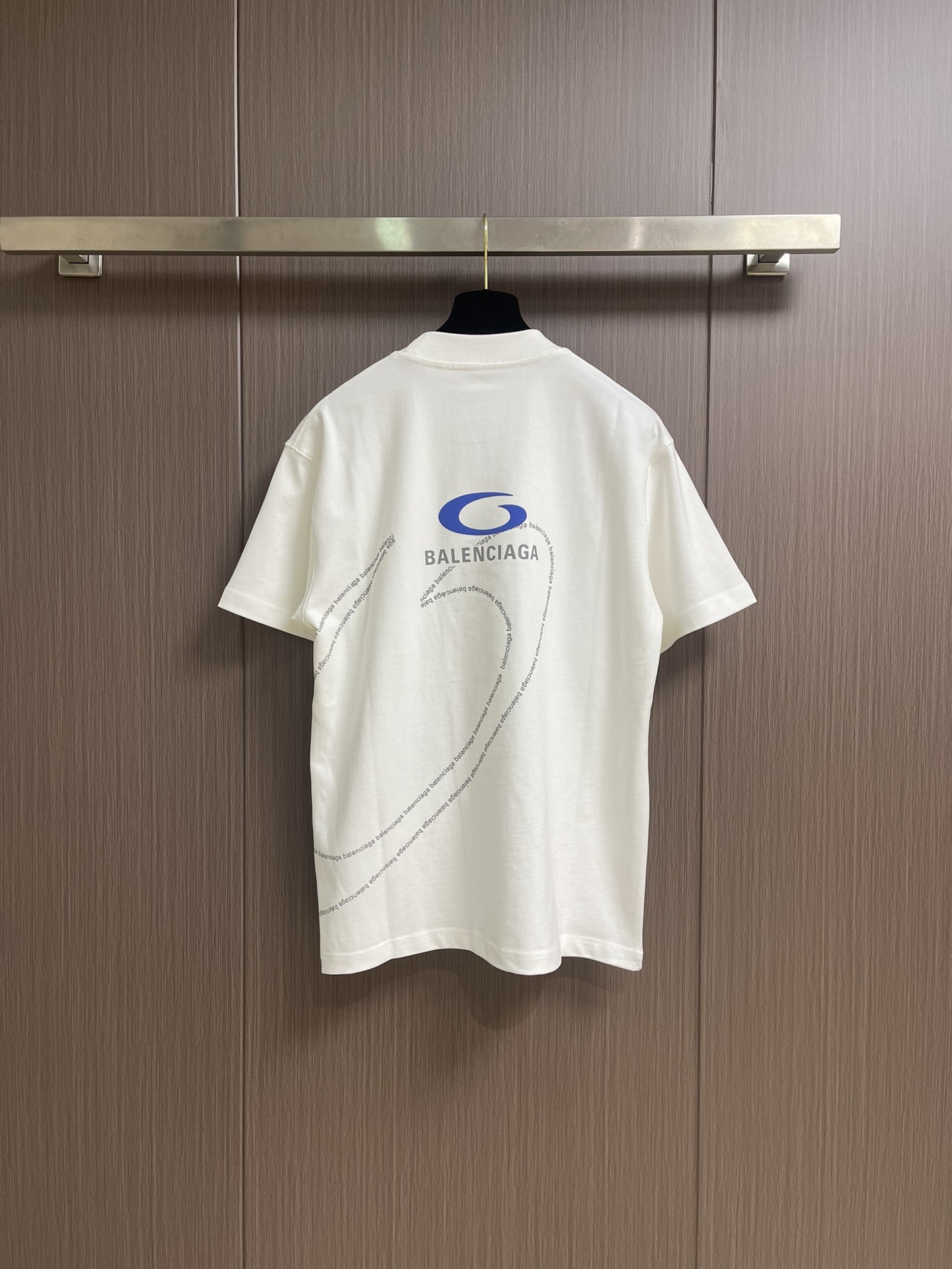 BALENCIAGA 印花logo标识短袖T恤，定织面料工艺洗水处理 高克重300克面料 质感十足 布面