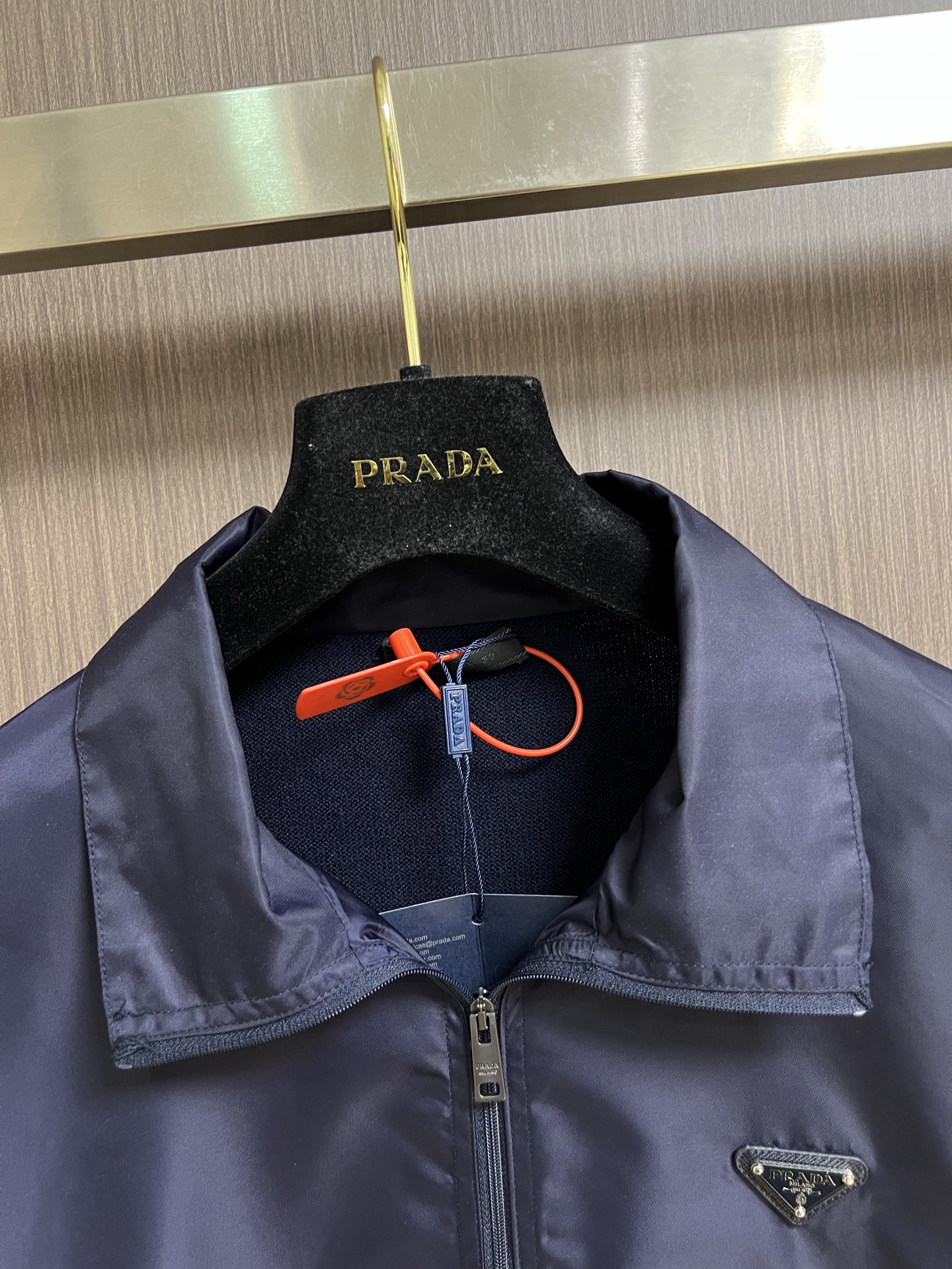 Prada Navy Knit Panel Nylon Jacket with Triangle Logo 4 i1760416836963 8751 0 2