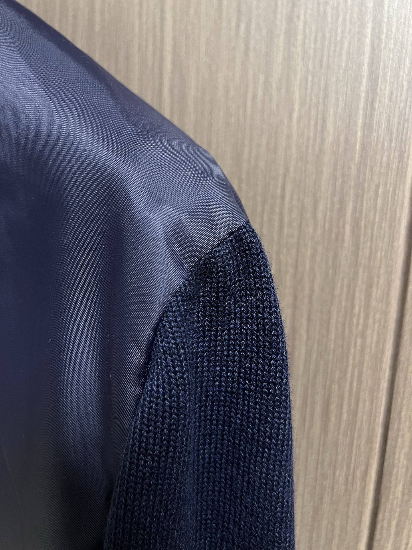 Prada Navy Knit Panel Nylon Jacket with Triangle Logo 9 i1760416837010 5680 0 7