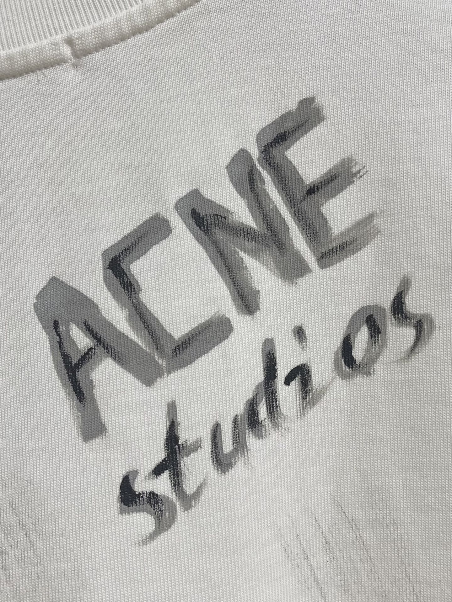 Acne Studios 2026SS春夏新款涂鸦手绘印花短袖T恤，太帅了 印花很有质感，日常穿搭很自在