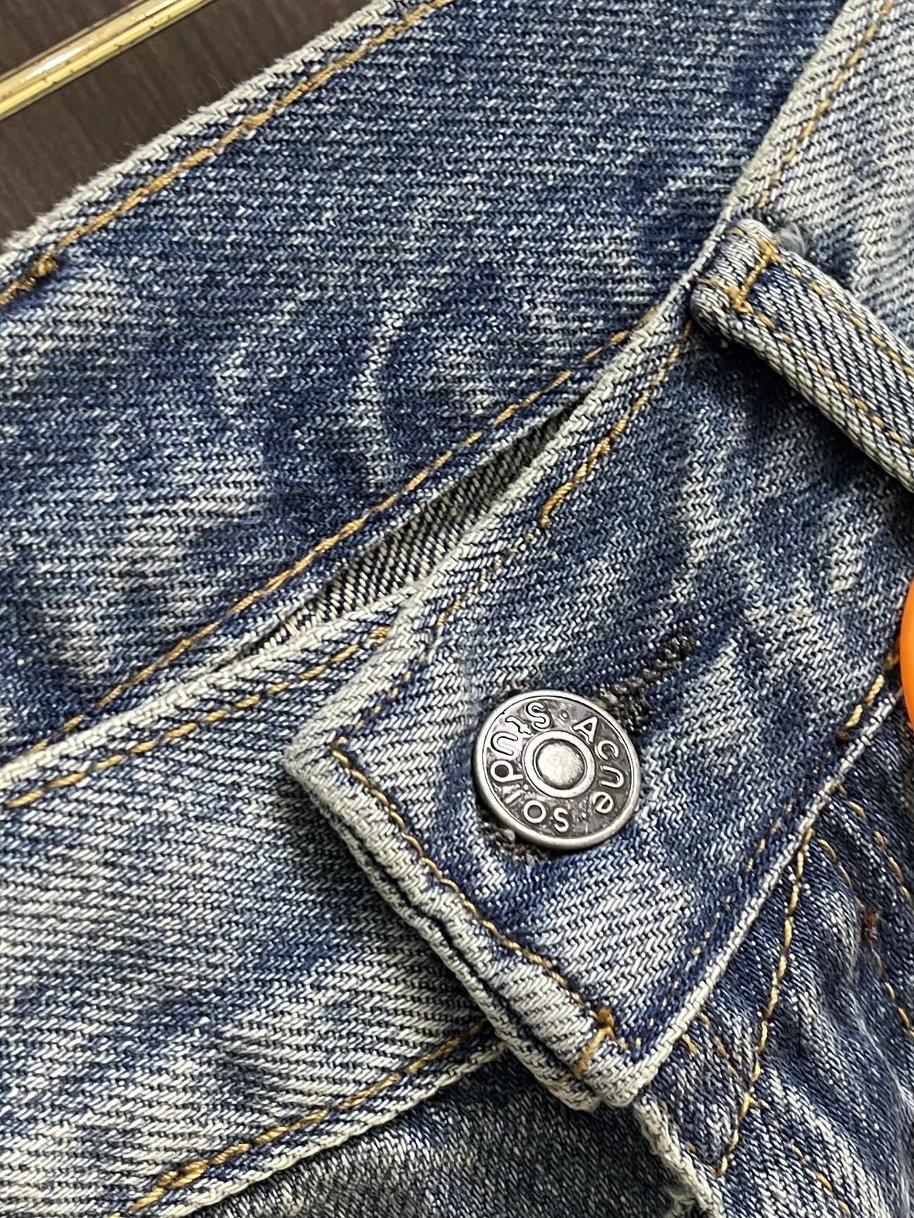Acne Studios 做旧破洞牛仔裤 定制云境奢柔丹宁 柔糯垂坠 舒适贴肤 被海风揉碎的雾感海盐蓝 
