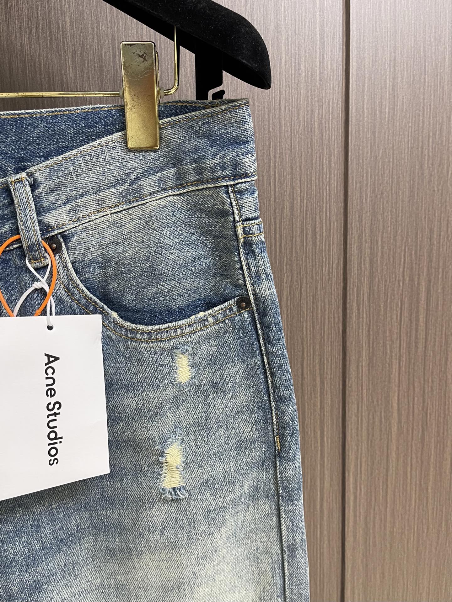 Acne Studios 做旧破洞牛仔裤 定制云境奢柔丹宁 柔糯垂坠 舒适贴肤 被海风揉碎的雾感海盐蓝 