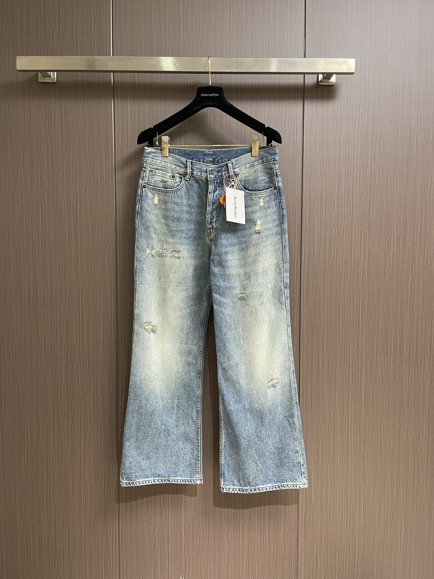 Acne Studios 做旧破洞牛仔裤 定制云境奢柔丹宁 柔糯垂坠 舒适贴肤 被海风揉碎的雾感海盐蓝 