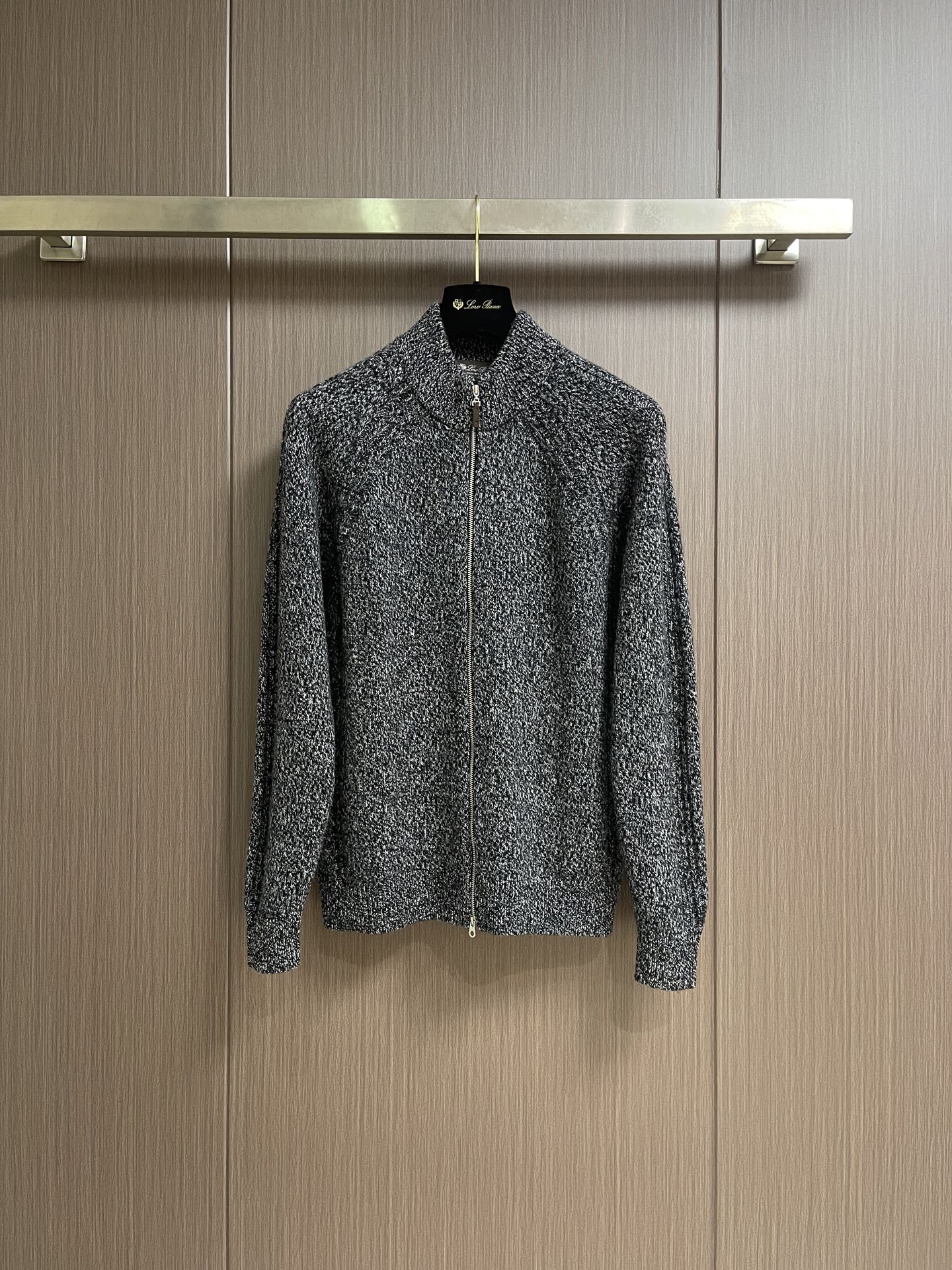 Loro Piana Gray Textured Zip Cardigan