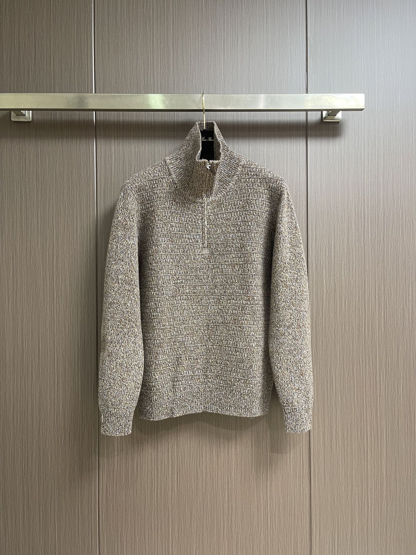 Loro Piana Taupe Half-Zip Sweater