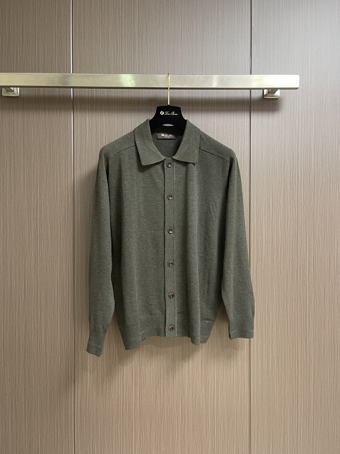 Loro Piana Olive Collared Cardigan