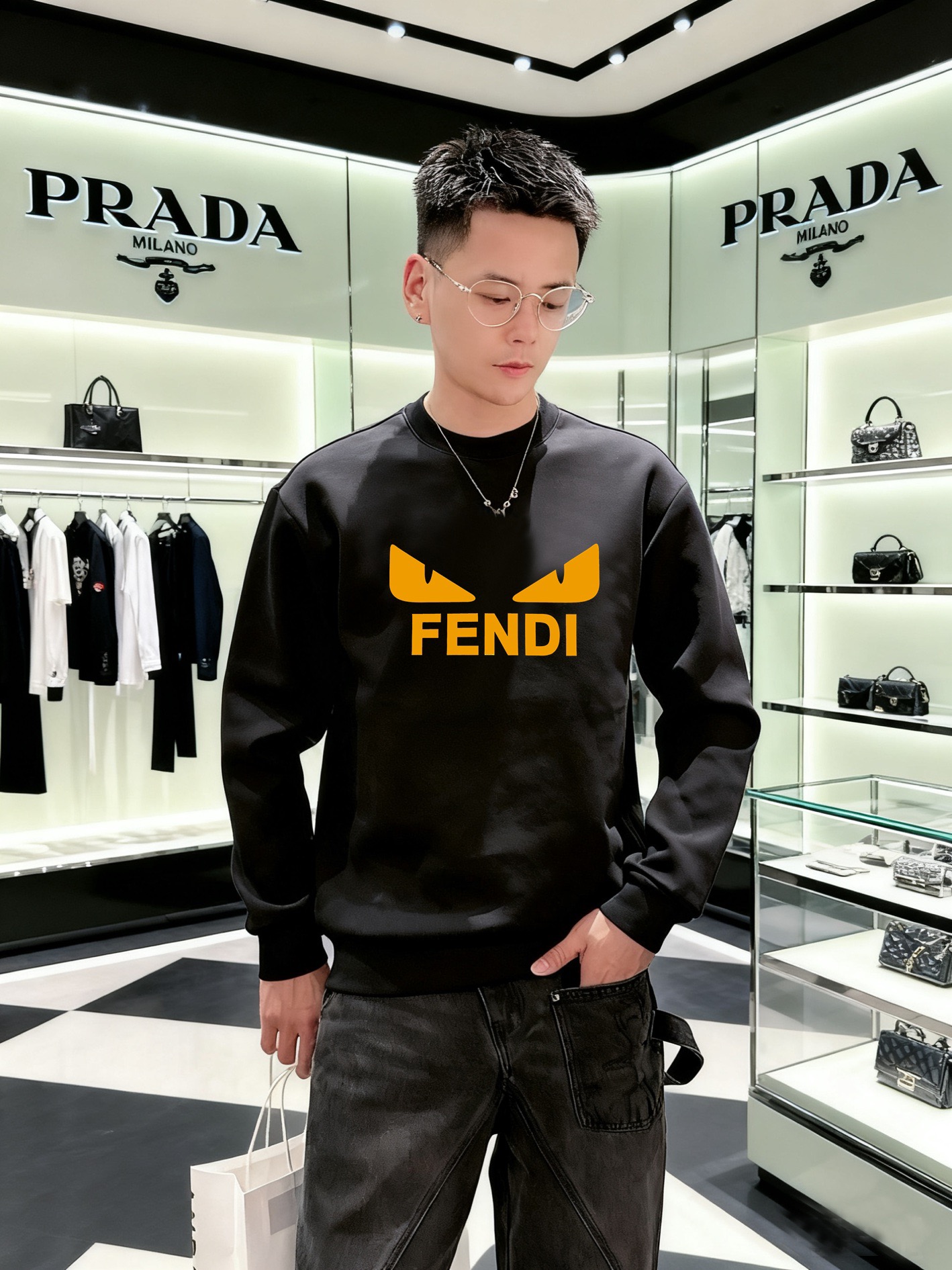 NO:540543,Fendi's 2025 autumn and winter new product, basic casual pullover sweatshirt, a must-have style for high-end temperament, a single item with a very tone and charm!  The details are exquisite and sophisticated, first-class, fashionable and loose tailored, which can be perfectly controlled by both men and women. It is excellent in both inner wear and single wear. It is a sweatshirt that can easily highlight temperament and taste on the upper body!  Same model for men and women, size M-4XL (report height and weight), fendi, hoodie, sweatshirts, alexander wang19860909芬迪2025秋冬新品 基础款休闲套头卫衣,高端气质型必入的极品款式,一款极具腔调感与魅力的单品！ 细节精致考究,品相一流,时尚宽松型剪裁,男女皆可完美驾驭,无论内搭还是单穿都非常出色,上身极易凸显气质和品位的一款卫衣！男女同款 码数M-4XL（下单报身高体重）,,fendi,hoodie,sweatshirts,alexander wang,Men's clothing