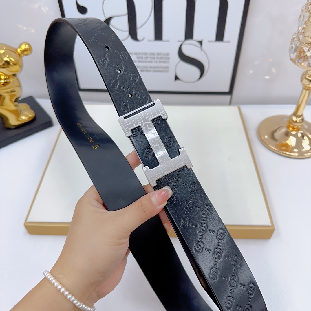 NO:139861,Original list H home imported Italian cowhide, 3.8CM wide stainless steel metal logo, suitable for low-key business people!  Smooth buckle style, belt, cowhide19860909原单 H家 意大利进口头层牛皮 宽3.8CM 不锈钢金属标识,适合商务低调人士！平滑扣款式,皮带,cowhide,Belt