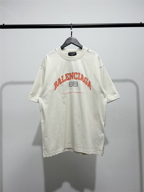 Balenciaga Distressed Logo Print Cotton T-Shirt Unisex 1 Balenciaga Distressed Logo Print Cotton T-Shirt Unisex