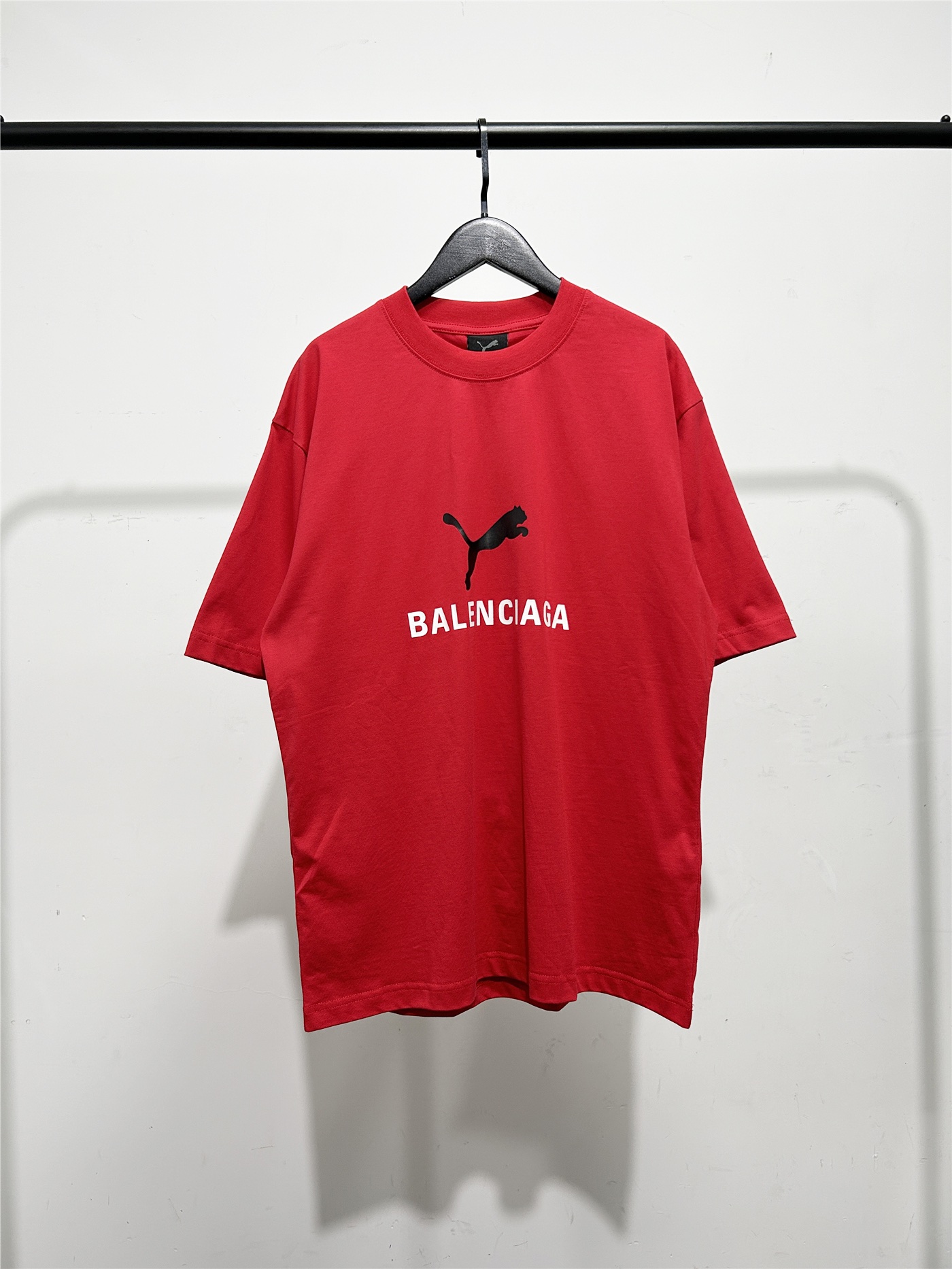 Balenciaga Puma Collaboration Red T-Shirt, Unisex,  Cotton, Streetwear Style
