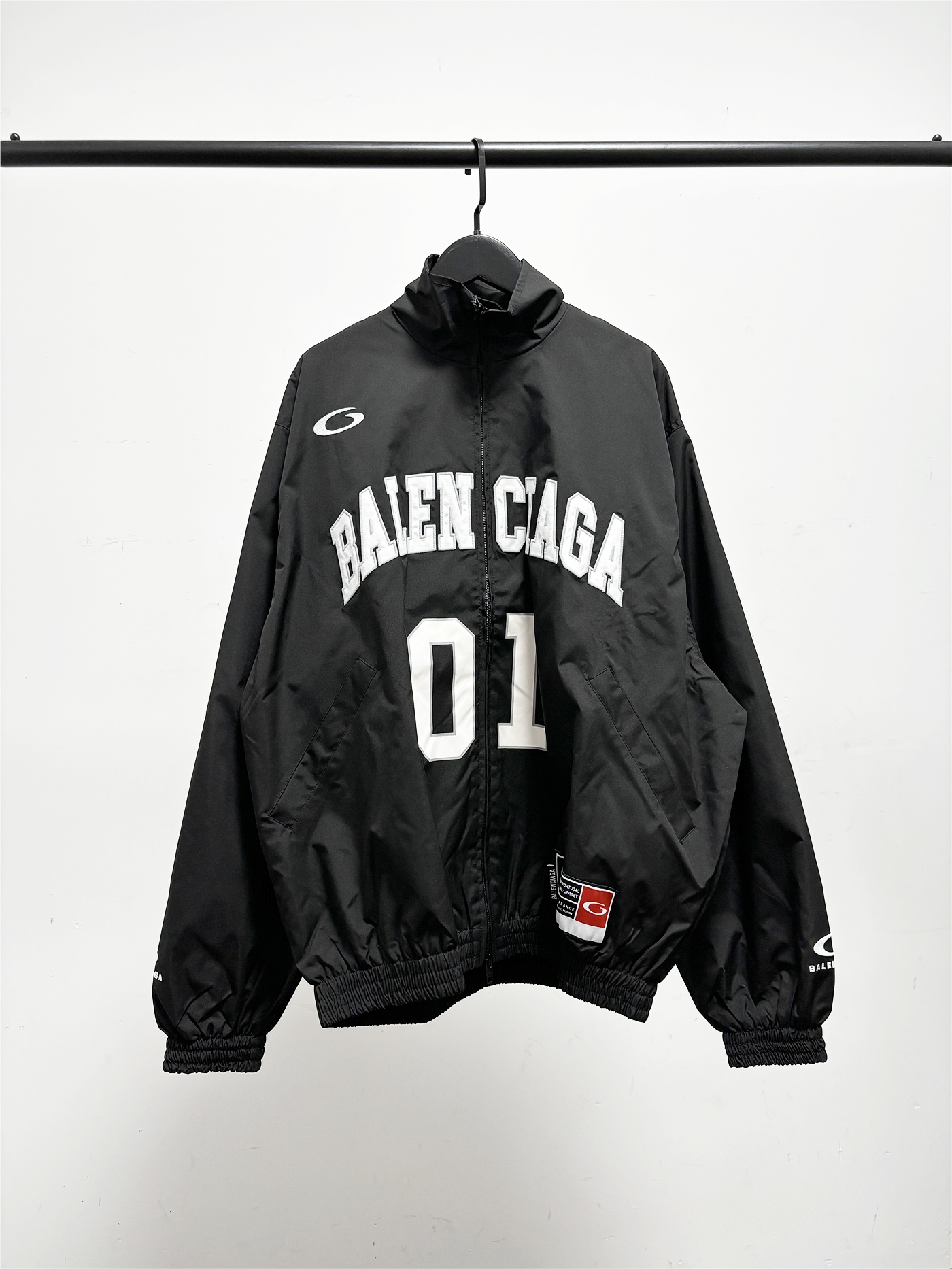 Balenciaga 25SS Biker Jacket with Embroidered Logo - Unisex Oversize Fit