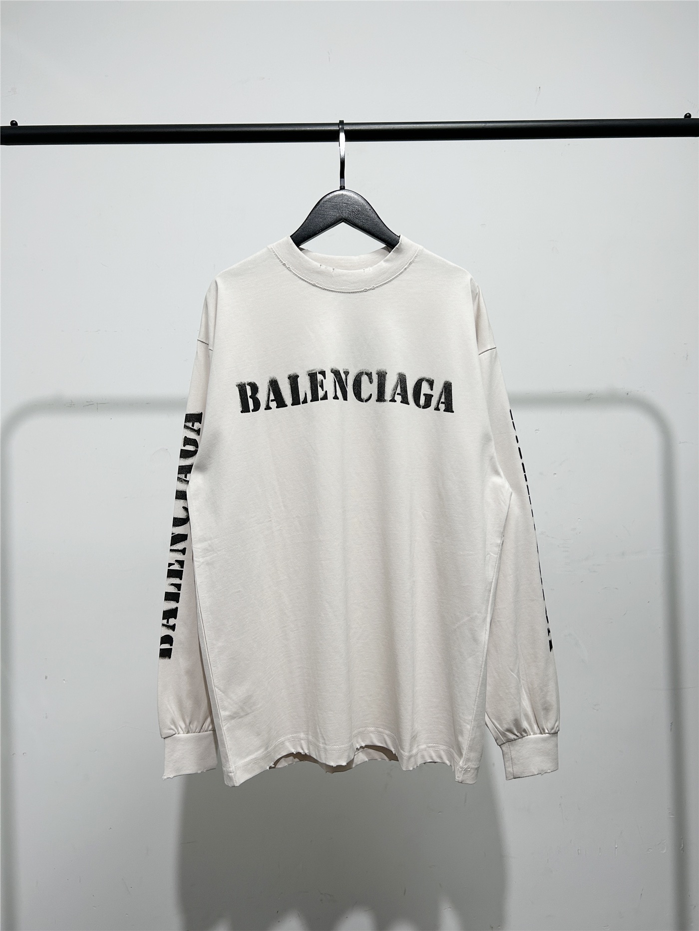 Balenciaga Graffiti Print Long Sleeve T-Shirt - Unisex, Premium Cotton
