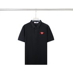 CDG Play Clothing Polo Shirts & Blouses T-Shirt Black Grey White Embroidery Unisex Cotton Summer Collection Short Sleeve