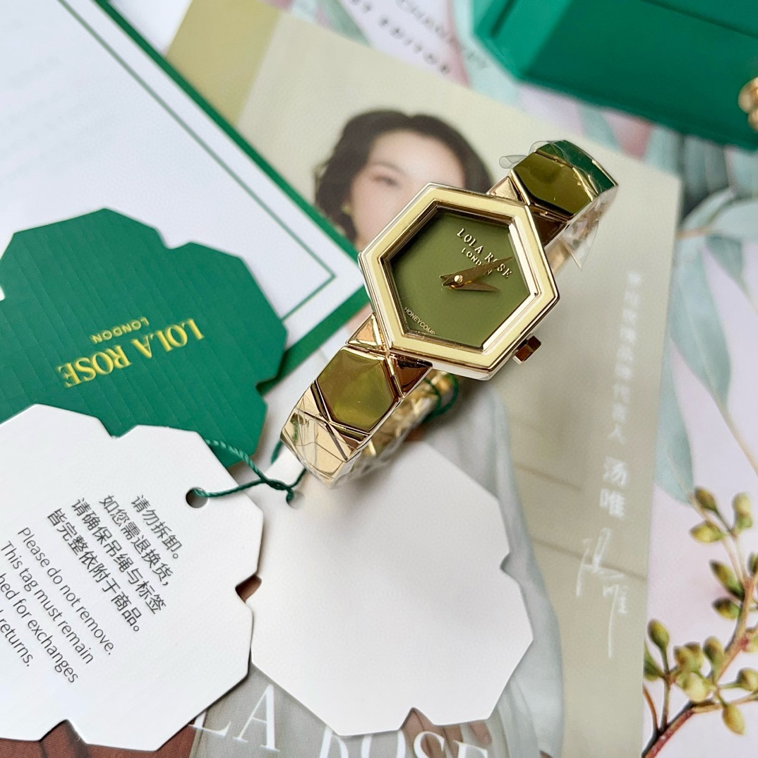 Luxurious Lola Rose Lorella’s Rose Nest Watch: Art Deco Style, Hexagonal Elements, Butterfly Design - 图片 3