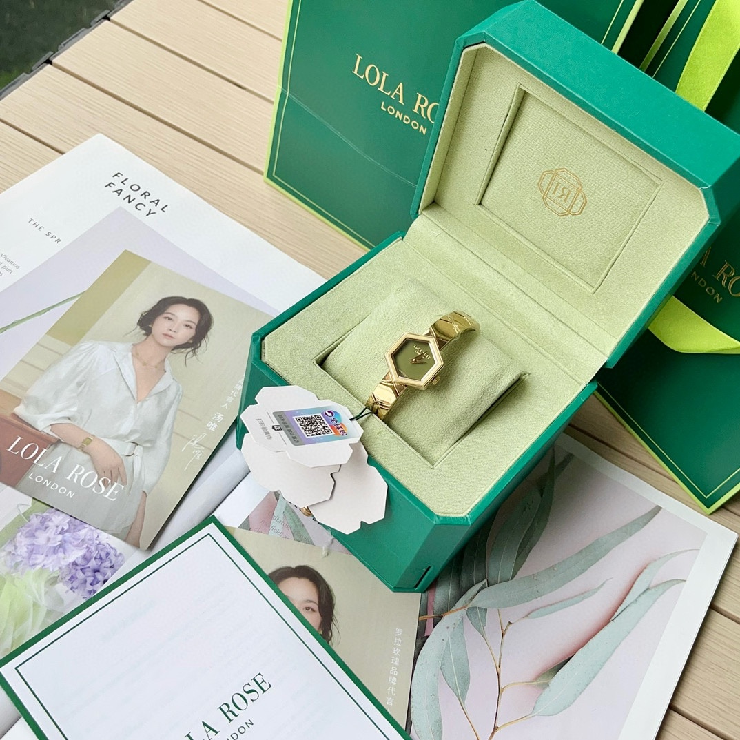 Luxurious Lola Rose Lorella’s Rose Nest Watch: Art Deco Style, Hexagonal Elements, Butterfly Design