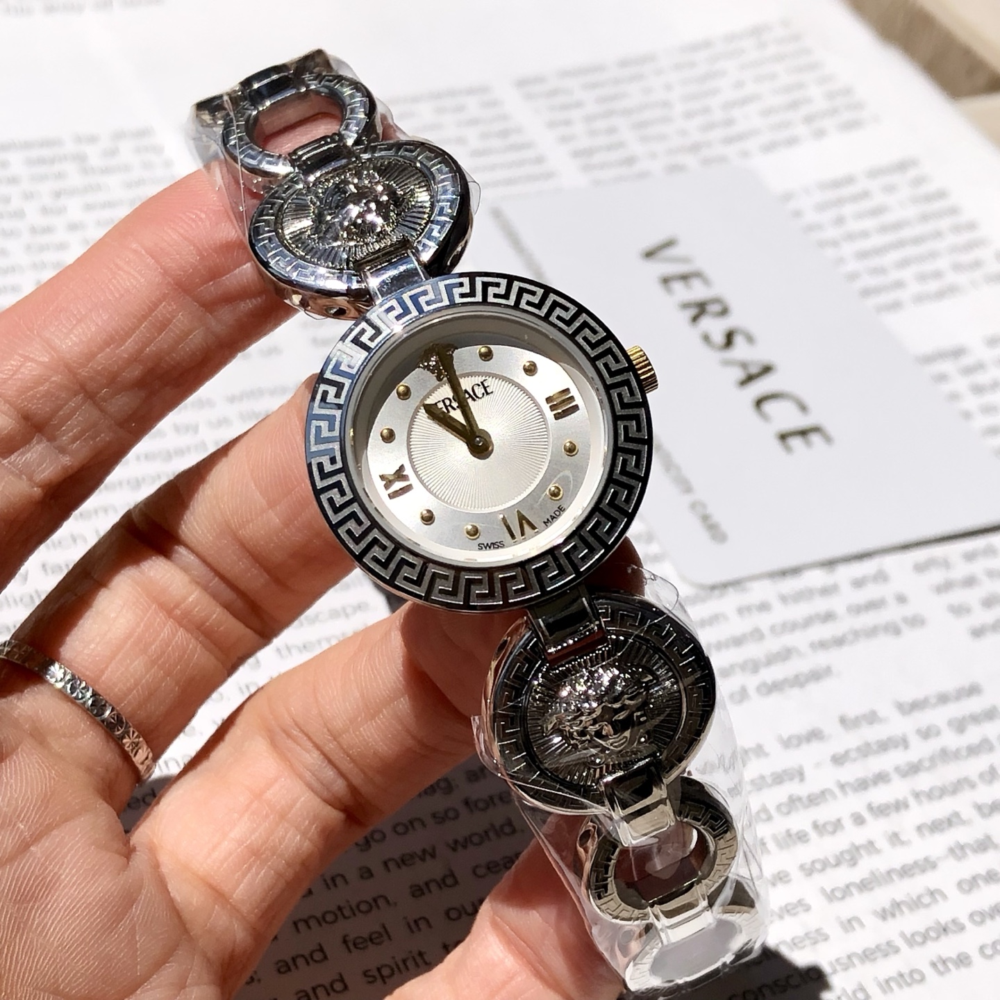 NO:386335,3 original steel Versace, versace19860909款3正本钢 范思哲,,versace,Watch