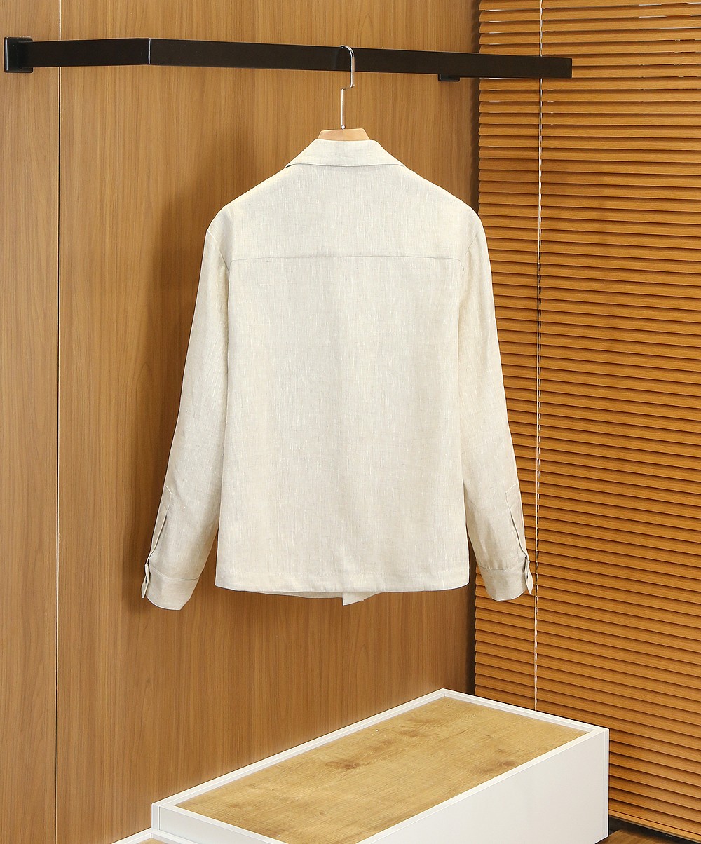 🌾lP🆕 亚麻衬衣款外套夹克2026SS(新品)春款顶级100%亚麻面料！官网最经典lP🆕家族男士轻便商