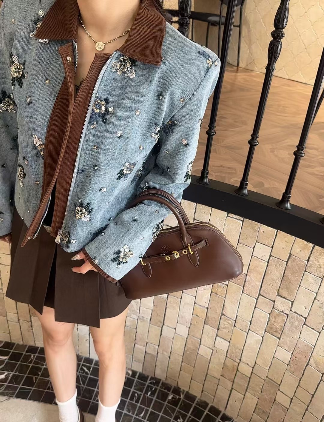 P984 High Quality Women ‘ s Clothes Packed Miu❤❤❤ A new heavy-duty jacket, SML - 图片 2
