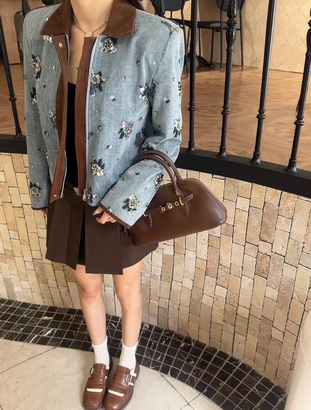 P984 High Quality Women ‘ s Clothes Packed Miu❤❤❤ A new heavy-duty jacket, SML - 图片 3