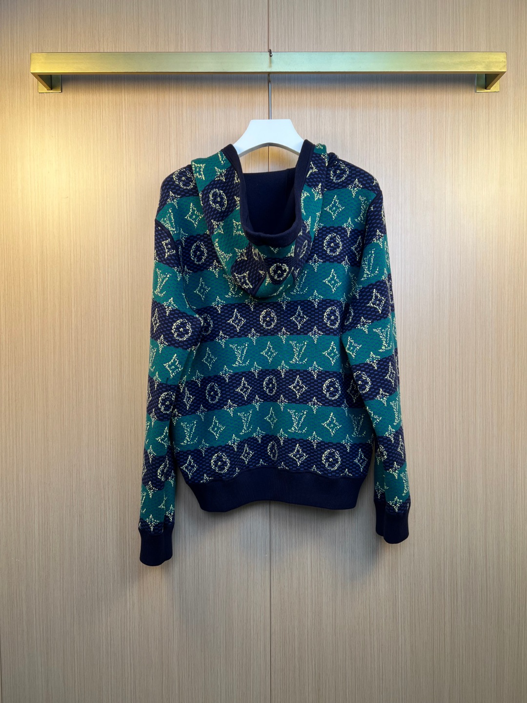 Louis Vuitton Monogram Jersey Zip-Up Hoodie, Green/Navy 4 o 1j7rtk3ag1u9l1buu1qv19ir6tj2