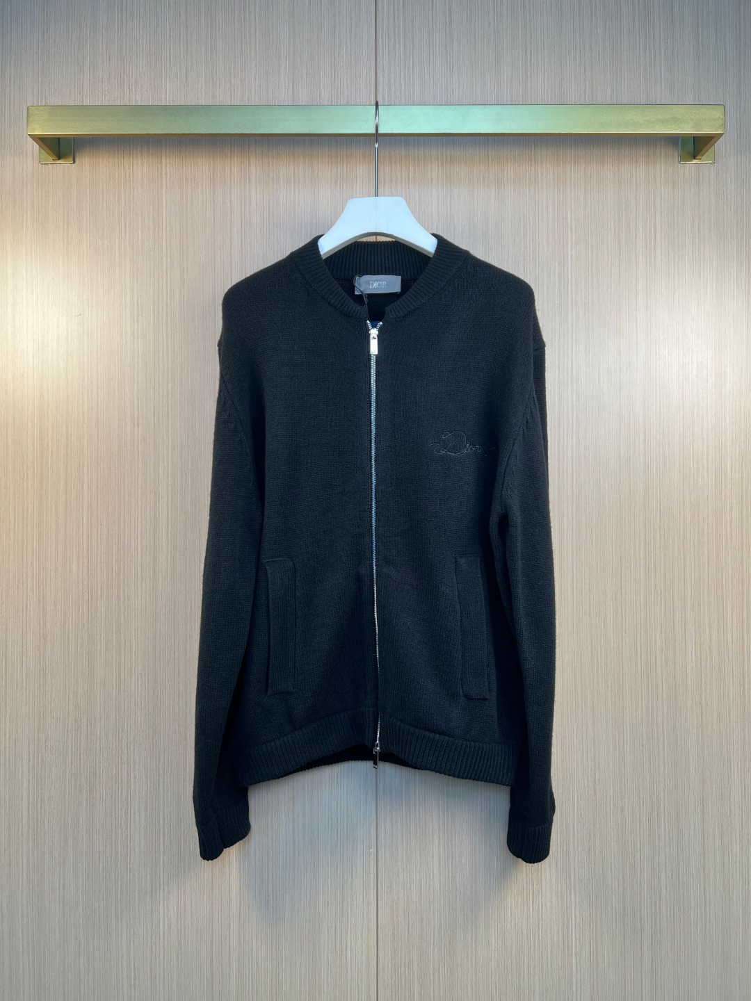 NO:639230,Dior DIOR 25FW chest letter embroidery back woven webbing wool zipper cardigan jacket size S M L XL, Dior-clothing, dior, dior, jackets & coats, alexander wang19860909迪奥DIOR 25FW胸前字母刺绣后背编织织带羊毛拉链开衫外套 尺寸S M L XL,迪奥-服装,dior,dior,jackets & coats,alexander wang,Women's clothing