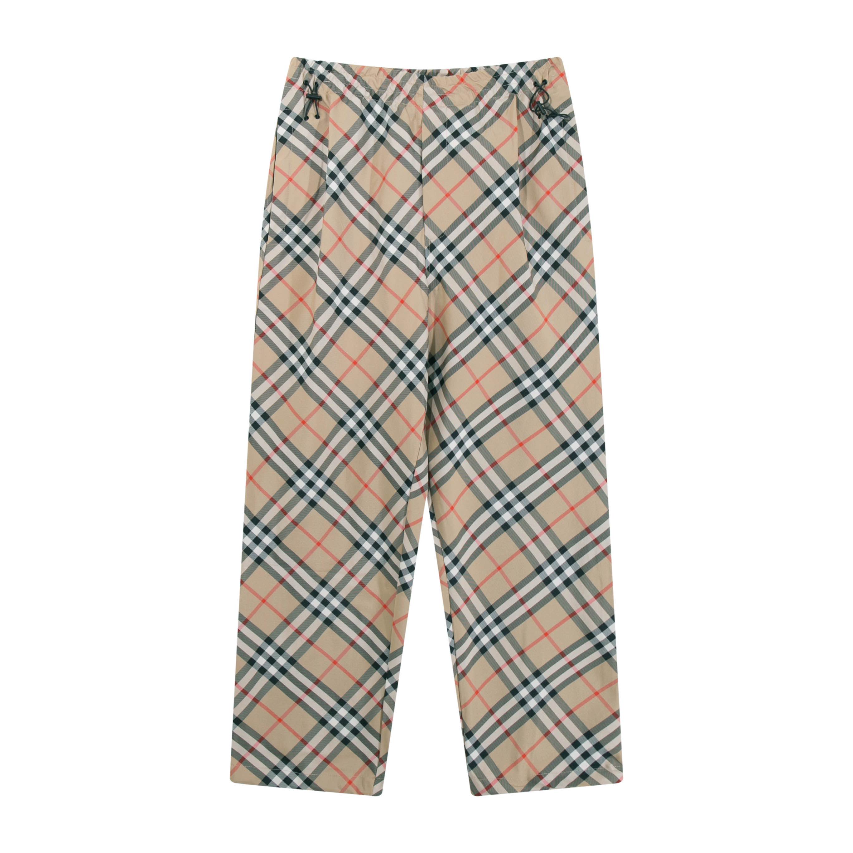 Pantalones a cuadros con bordado de caballo de guerra BURBERR* BBR nuevos y de alta calidad. El tejido de rayas persona…