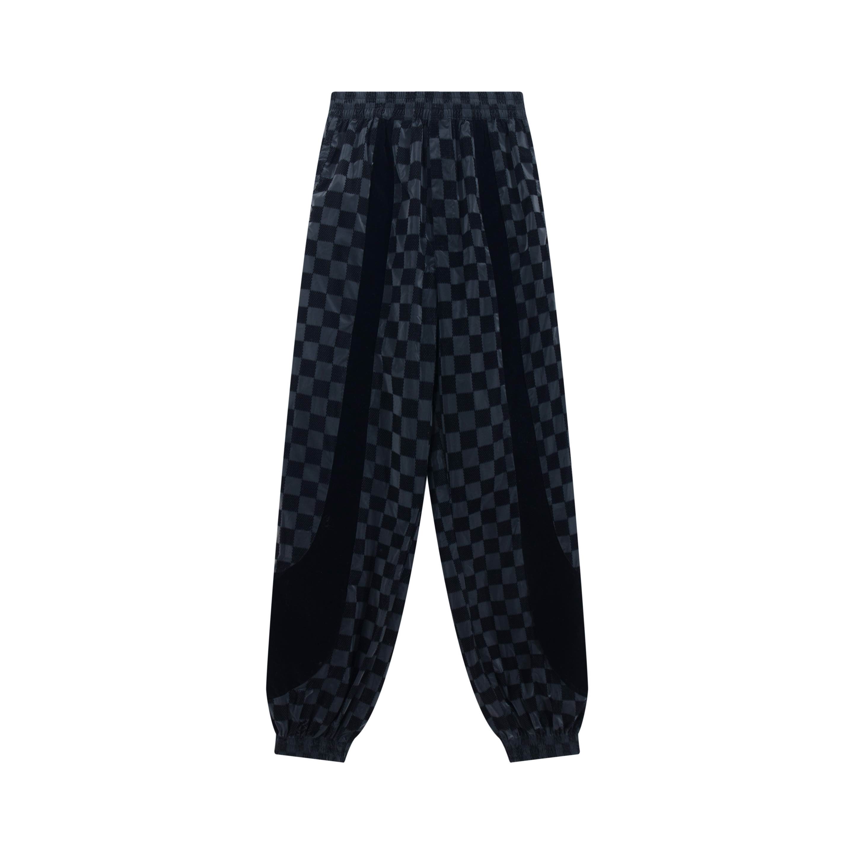 Pantalón jacquard flocado de cuadros P170 1v para hombre y mujer, traje confeccionado en tejido de nailon de excelente …