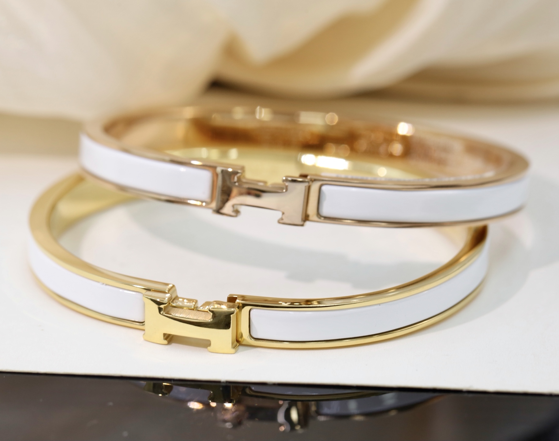 Hermès Hermes 窄版珐琅手镯 多色可选