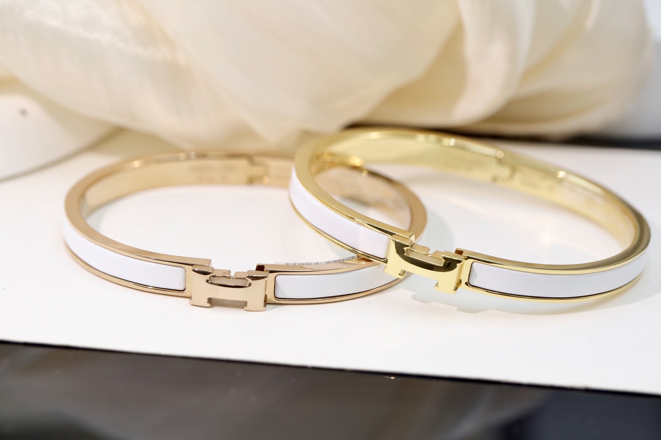 Hermès Hermes 窄版珐琅手镯 多色可选
