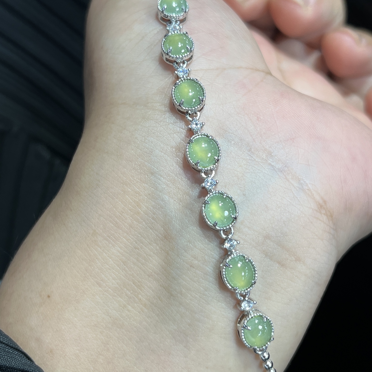 Myanmar Jade Silver-Plated Bracelet 4