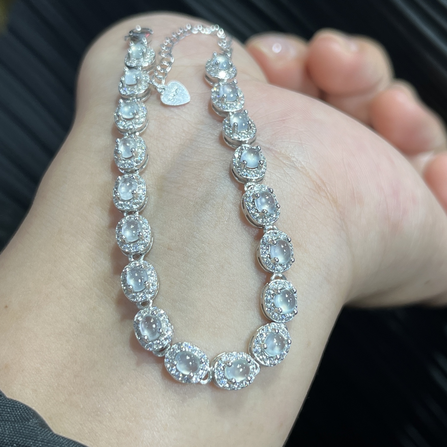 Myanmar Jade Silver-Plated Bracelet