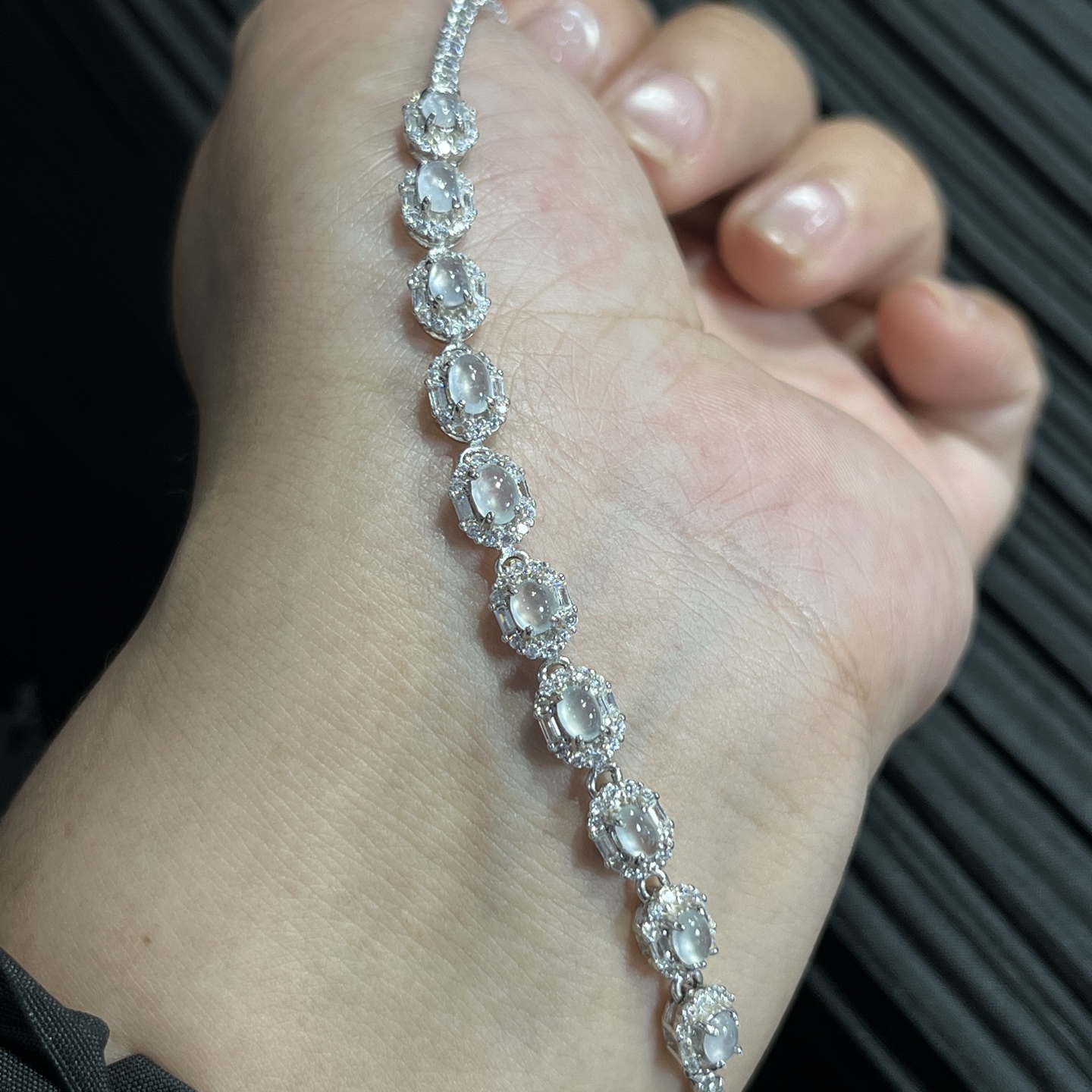 Myanmar Jade Silver-Plated Bracelet